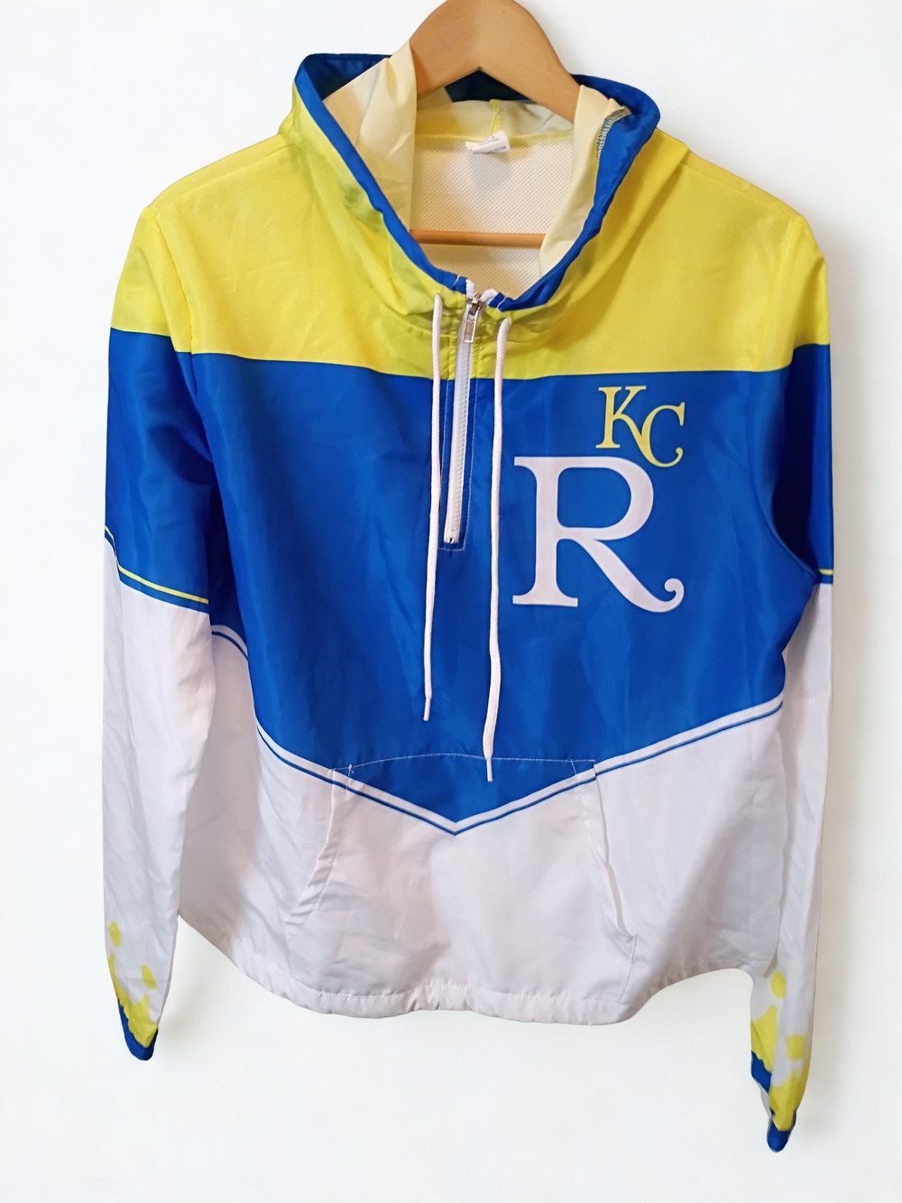 MLB Kansas City Royals 90's Themed KC 1/4 Zip Windbreaker M SGA '24 Rain Jacket